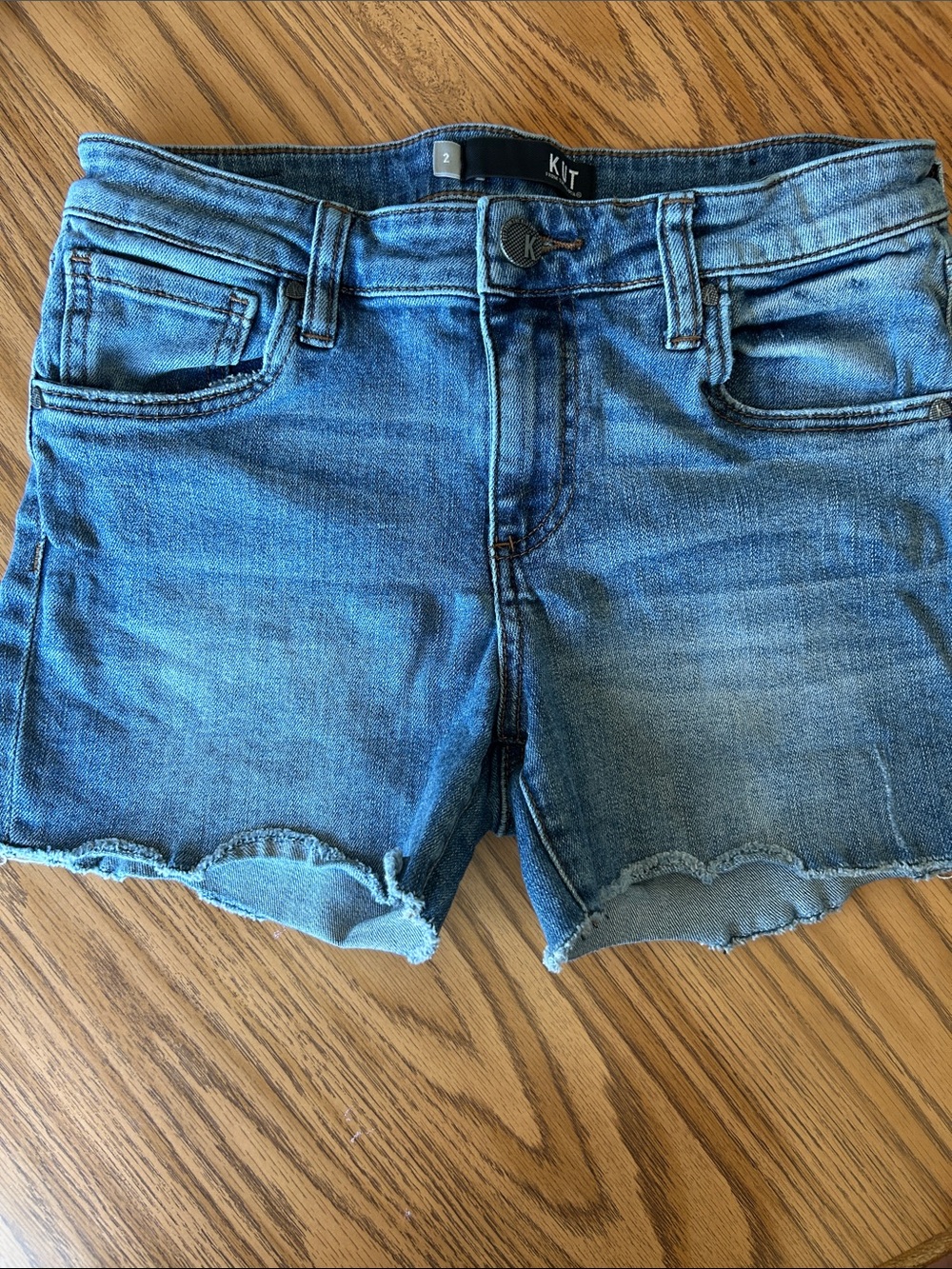 KUT Gidget Fray Denim Shorts